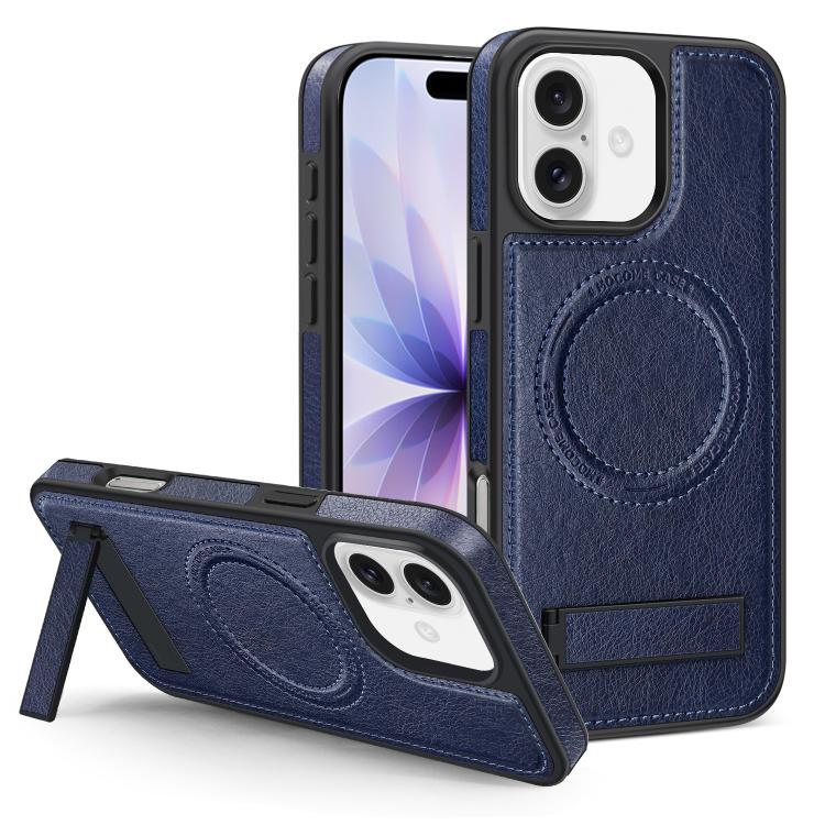 For iPhone 17 Multi-function Holder MagSafe PU Phone Case