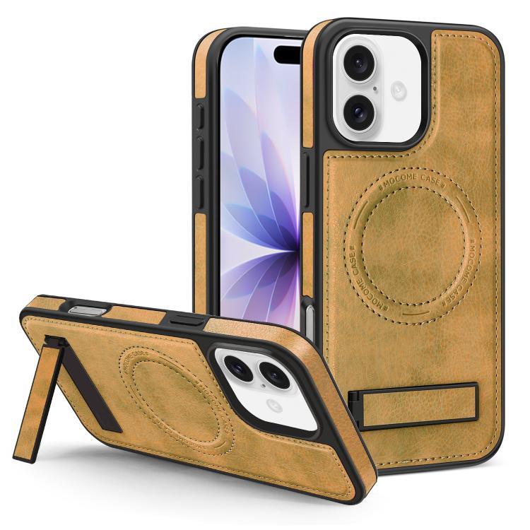 For iPhone 17 Multi-function Holder MagSafe PU Phone Case