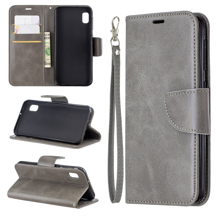 Retro Lambskin Texture Pure Color Horizontal Flip PU Leather Case for Galaxy A10E, with Holder & Card Slots & Wallet & Lanyard