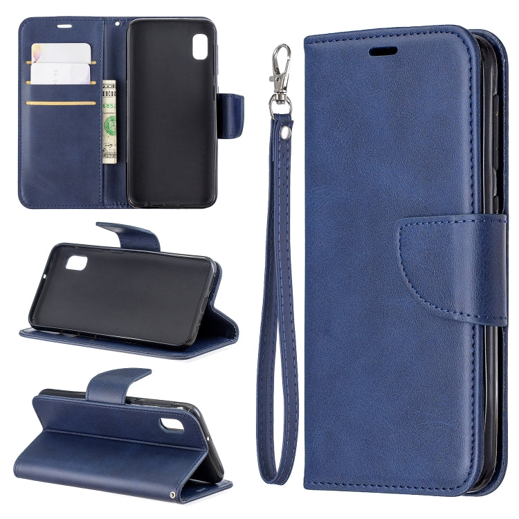 Retro Lambskin Texture Pure Color Horizontal Flip PU Leather Case for Galaxy A10E, with Holder & Card Slots & Wallet & Lanyard