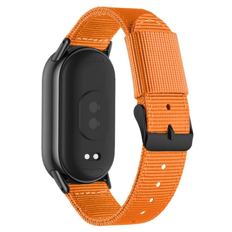 For Xiaomi Smart Band 10 / 9 / 8 Black Pin Buckle Single Color Woven Nylon Watch Band