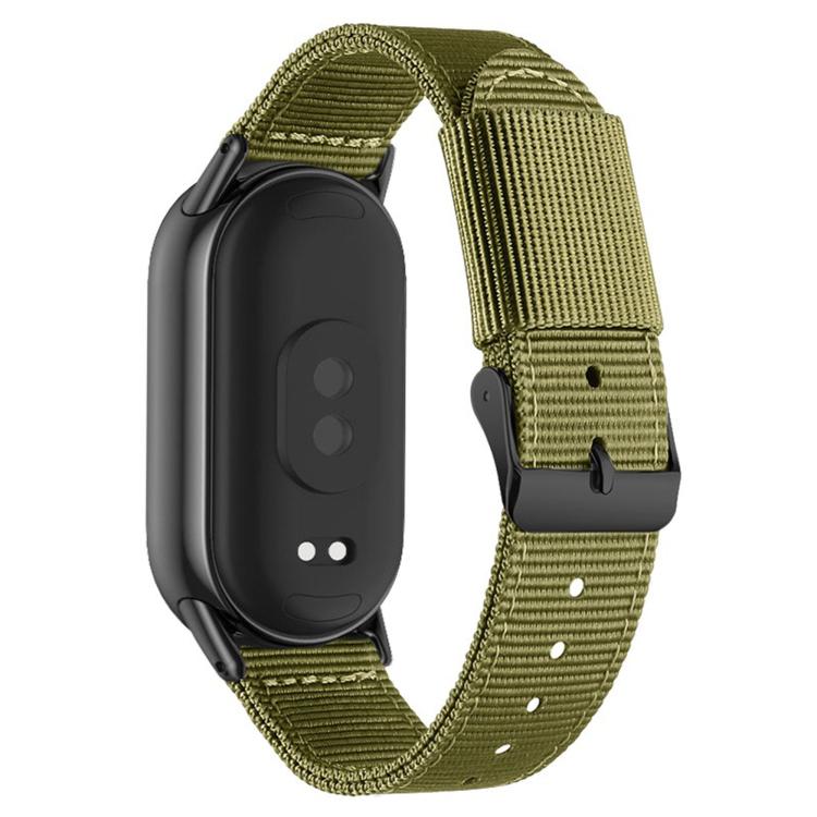 For Xiaomi Smart Band 10 / 9 / 8 Black Pin Buckle Single Color Woven Nylon Watch Band