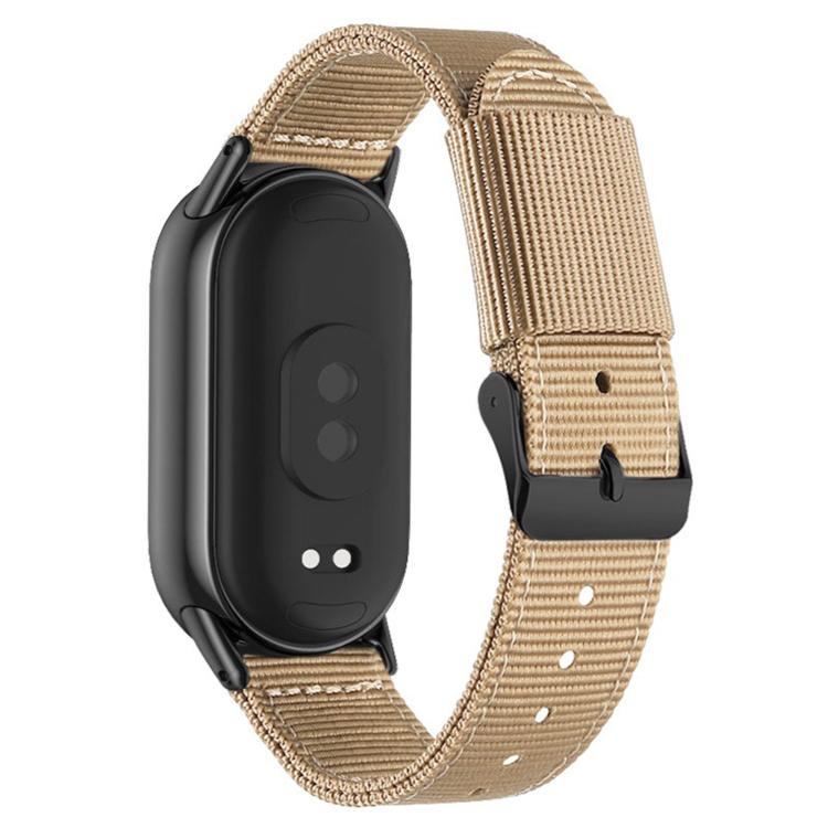 For Xiaomi Smart Band 10 / 9 / 8 Black Pin Buckle Single Color Woven Nylon Watch Band