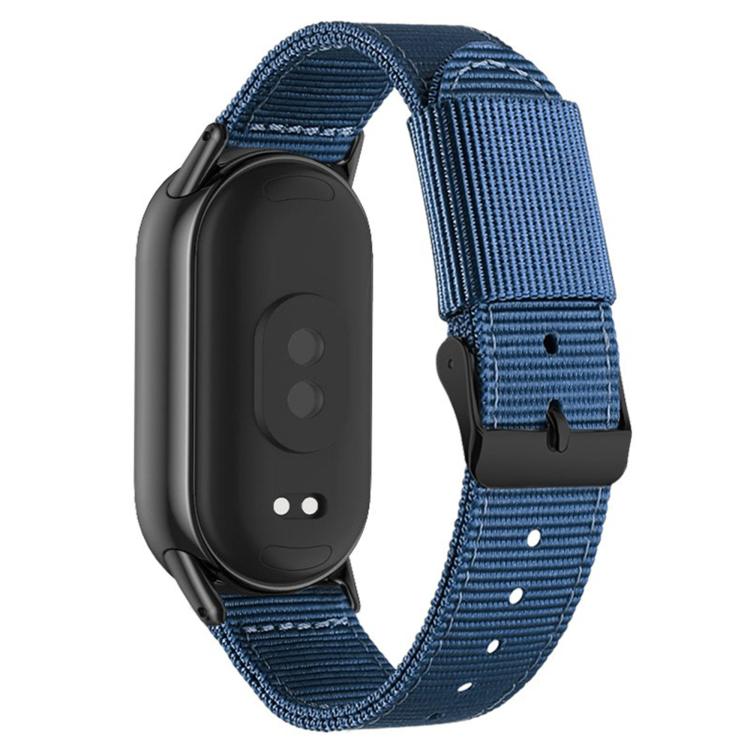 For Xiaomi Smart Band 10 / 9 / 8 Black Pin Buckle Single Color Woven Nylon Watch Band