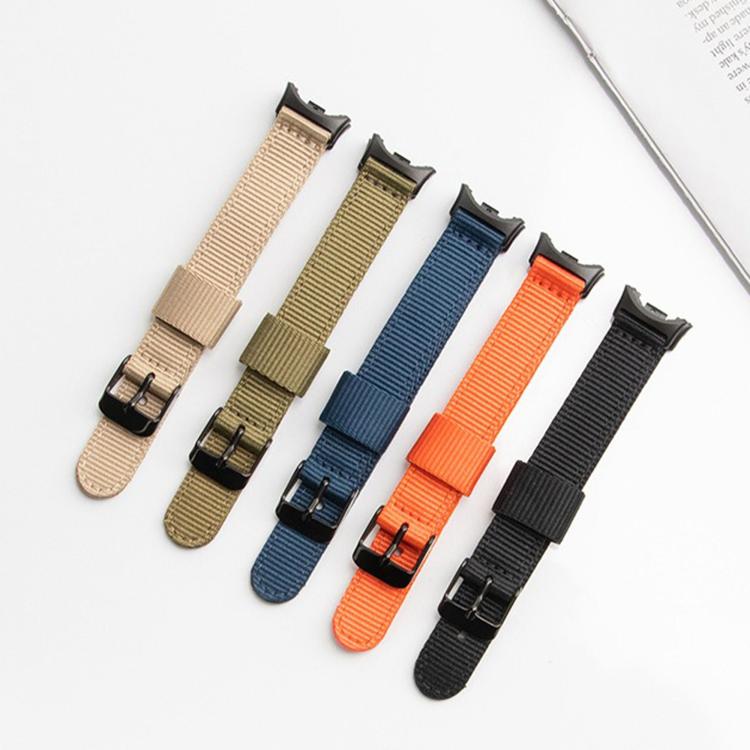 For Xiaomi Smart Band 10 / 9 / 8 Black Pin Buckle Single Color Woven Nylon Watch Band