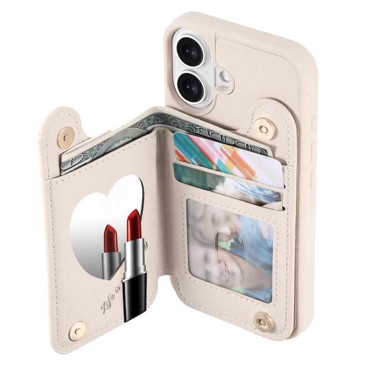 For iPhone 16 Mirror Rhombic Texture Metal Bow-knot Vegan Leather Card Bag Phone Case