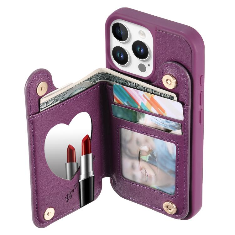 For iPhone 16 Pro Mirror Rhombic Texture Metal Bow-knot Vegan Leather Card Bag Phone Case