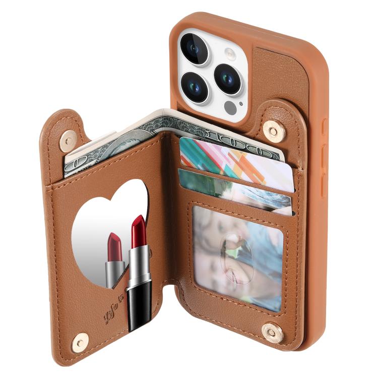 For iPhone 16 Pro Max Mirror Rhombic Texture Metal Bow-knot Vegan Leather Card Bag Phone Case