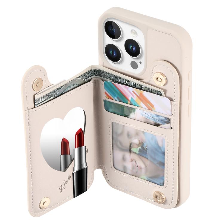 For iPhone 16 Pro Max Mirror Rhombic Texture Metal Bow-knot Vegan Leather Card Bag Phone Case