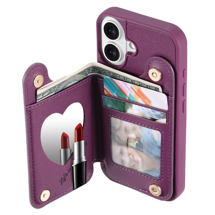 For iPhone 17 Mirror Rhombic Texture Metal Bow-knot Vegan Leather Card Bag Phone Case