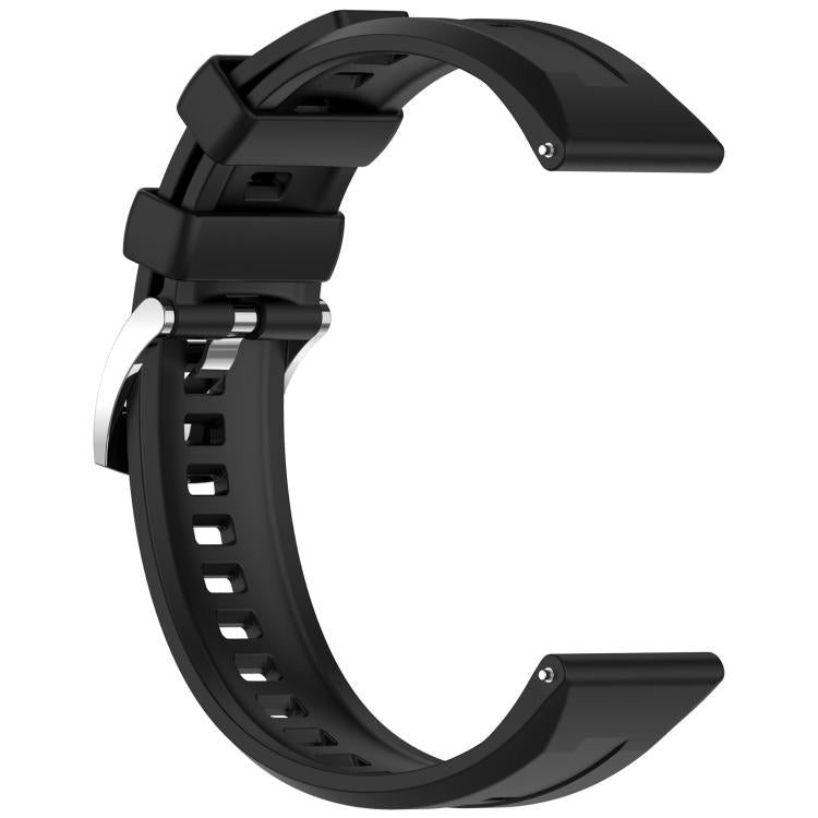 22mm Press Button Quick Release Groove Solid Color Silicone Watch Band