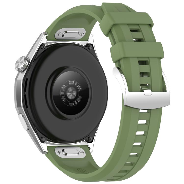 22mm Press Button Quick Release Groove Solid Color Silicone Watch Band