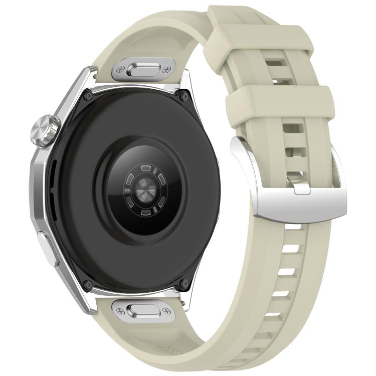 22mm Press Button Quick Release Groove Solid Color Silicone Watch Band
