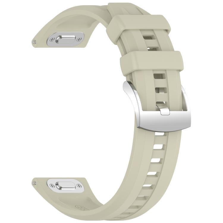 22mm Press Button Quick Release Groove Solid Color Silicone Watch Band