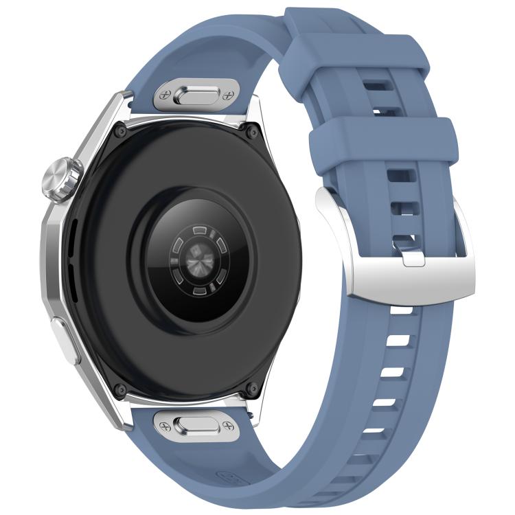 22mm Press Button Quick Release Groove Solid Color Silicone Watch Band