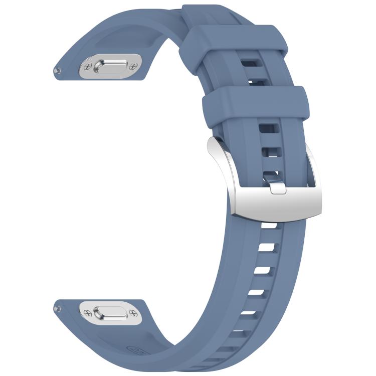 22mm Press Button Quick Release Groove Solid Color Silicone Watch Band