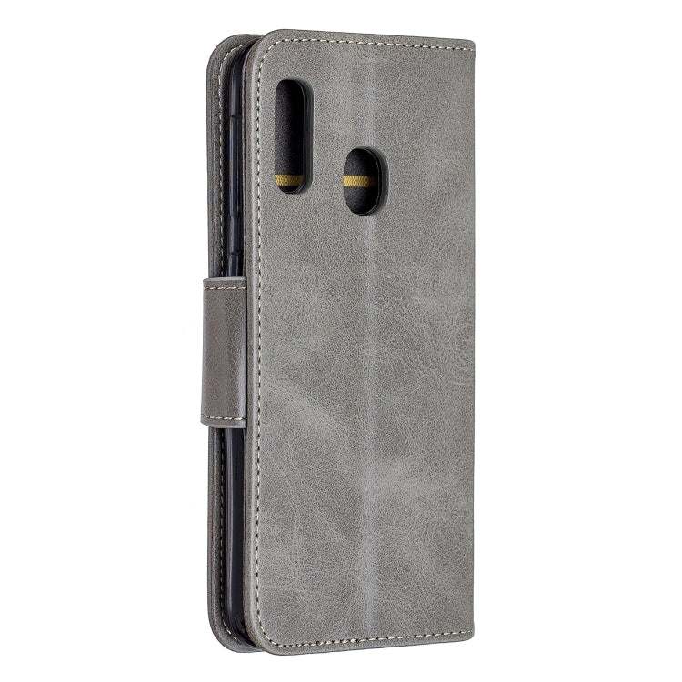 Retro Lambskin Texture Pure Color Horizontal Flip PU Leather Case for Galaxy A20E, with Holder & Card Slots & Wallet & Lanyard