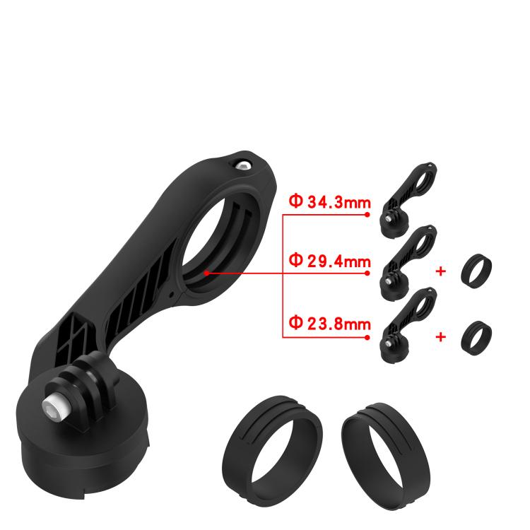 For Garmin Edge Series Two Section Mountain Bike Stopwatch Mount Holder Extension Support Frame - Black