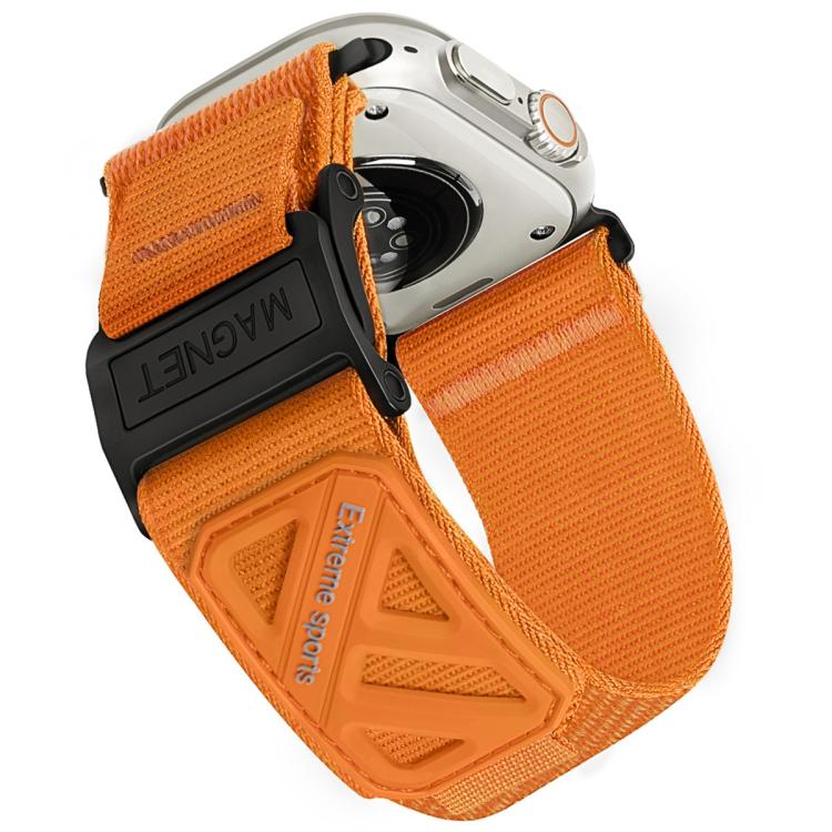 For Apple Watch 42mm / 41mm / 40mm / 38mm Magnetic Loop Nylon Hook and Loop Fastener Watch Band