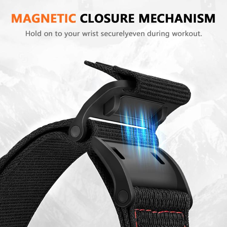 For Apple Watch 42mm / 41mm / 40mm / 38mm Magnetic Loop Nylon Hook and Loop Fastener Watch Band