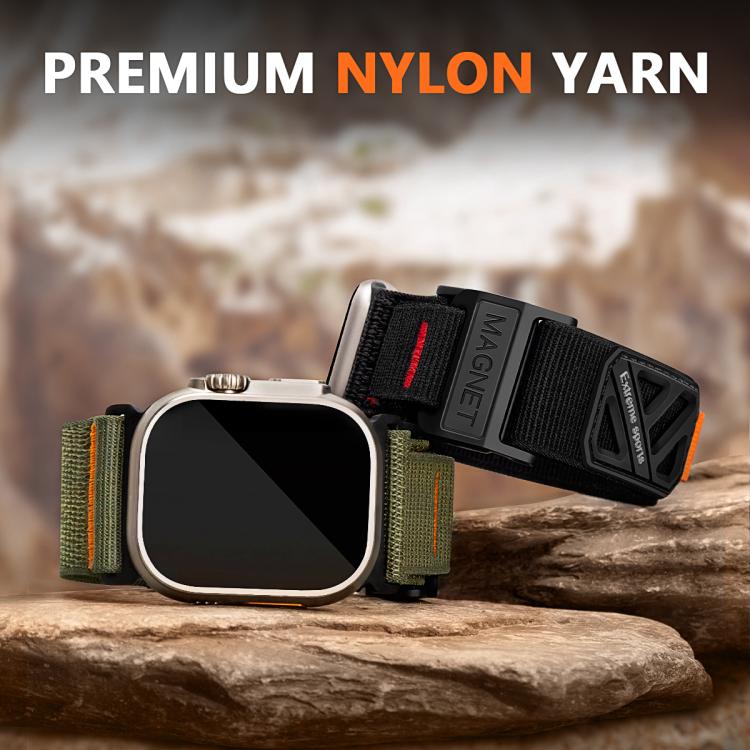 For Apple Watch 42mm / 41mm / 40mm / 38mm Magnetic Loop Nylon Hook and Loop Fastener Watch Band