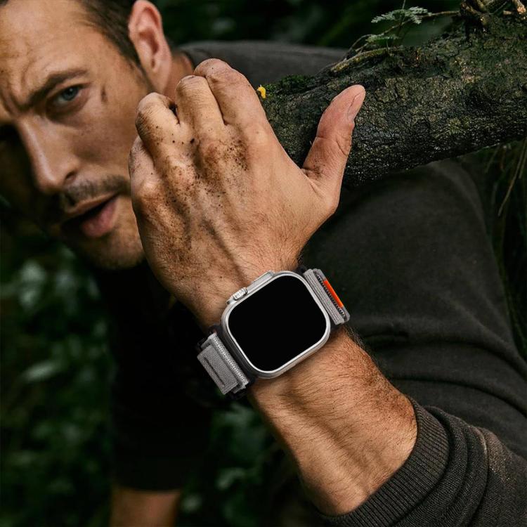 For Apple Watch 42mm / 41mm / 40mm / 38mm Magnetic Loop Nylon Hook and Loop Fastener Watch Band