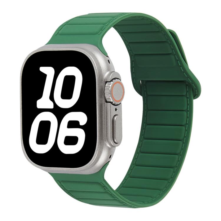 For Apple Watch 46mm / 49mm / 45mm / 44mm Stitched Loop Magnetic Silicone Watch Band