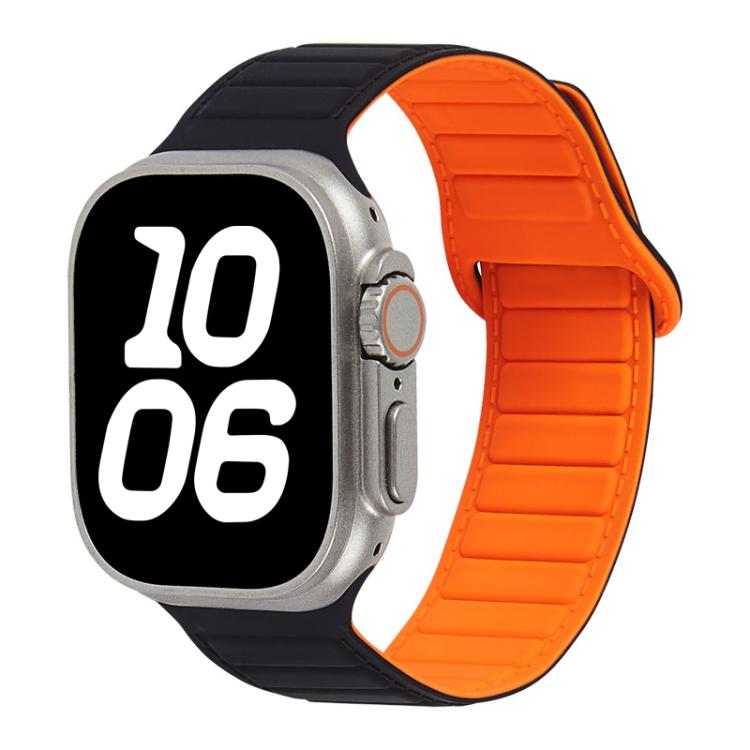 For Apple Watch 46mm / 49mm / 45mm / 44mm Stitched Loop Magnetic Silicone Watch Band