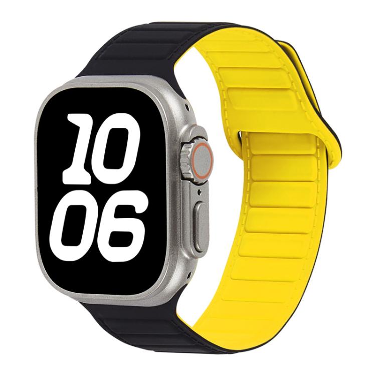 For Apple Watch 46mm / 49mm / 45mm / 44mm Stitched Loop Magnetic Silicone Watch Band