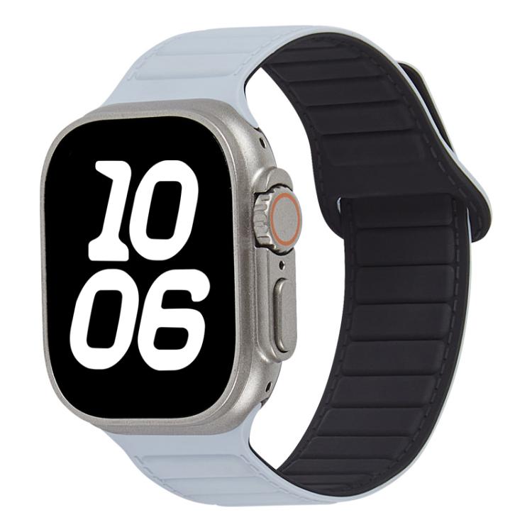 For Apple Watch 46mm / 49mm / 45mm / 44mm Stitched Loop Magnetic Silicone Watch Band