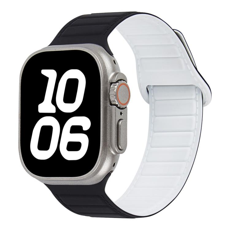 For Apple Watch 46mm / 49mm / 45mm / 44mm Stitched Loop Magnetic Silicone Watch Band