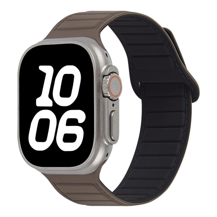 For Apple Watch 46mm / 49mm / 45mm / 44mm Stitched Loop Magnetic Silicone Watch Band