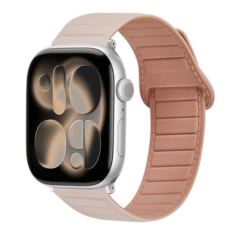 For Apple Watch 42mm / 41mm / 40mm / 38mm Stitched Loop Magnetic Silicone Watch Band