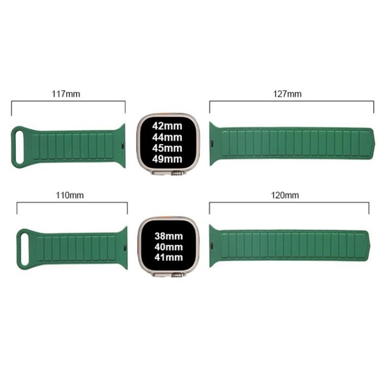For Apple Watch 46mm / 49mm / 45mm / 44mm Stitched Loop Magnetic Silicone Watch Band