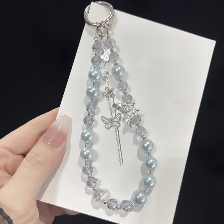 Alloy Butterfly Tassel Phone Charm