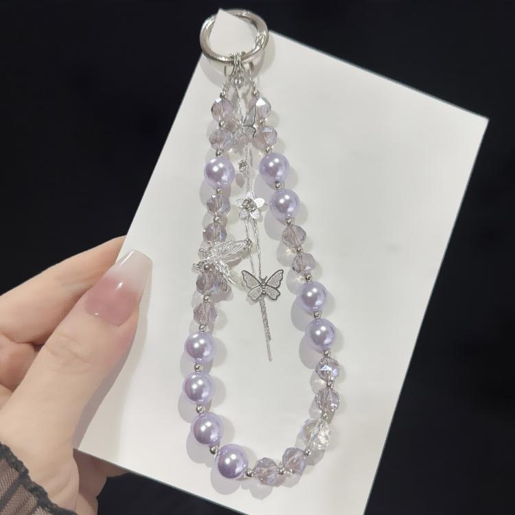 Alloy Butterfly Tassel Phone Charm