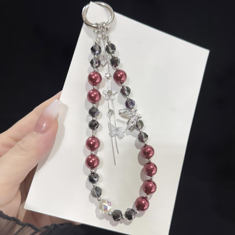 Alloy Butterfly Tassel Phone Charm