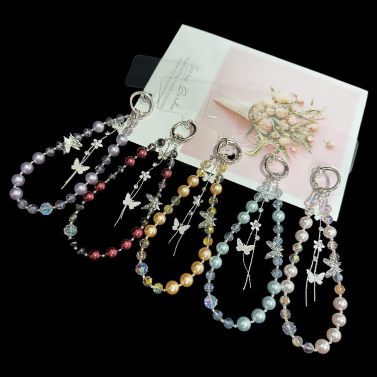 Alloy Butterfly Tassel Phone Charm