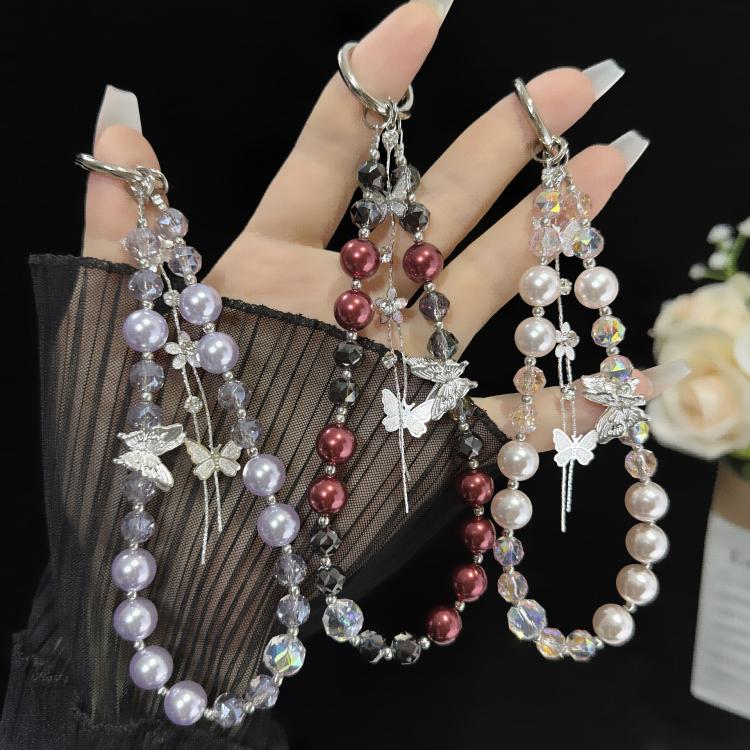 Alloy Butterfly Tassel Phone Charm