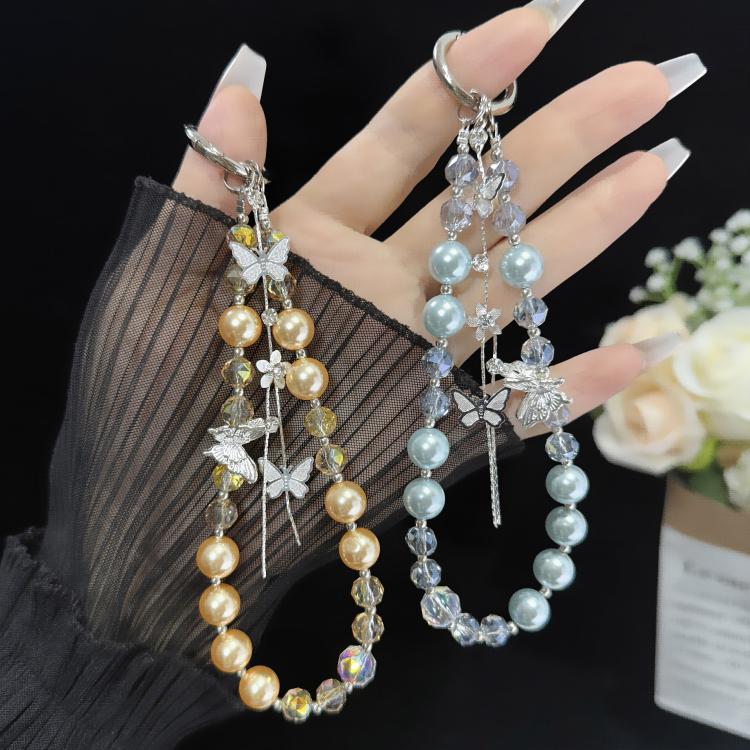 Alloy Butterfly Tassel Phone Charm