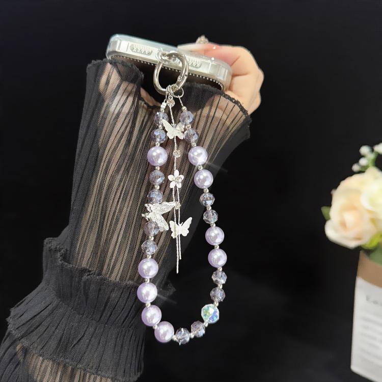 Alloy Butterfly Tassel Phone Charm