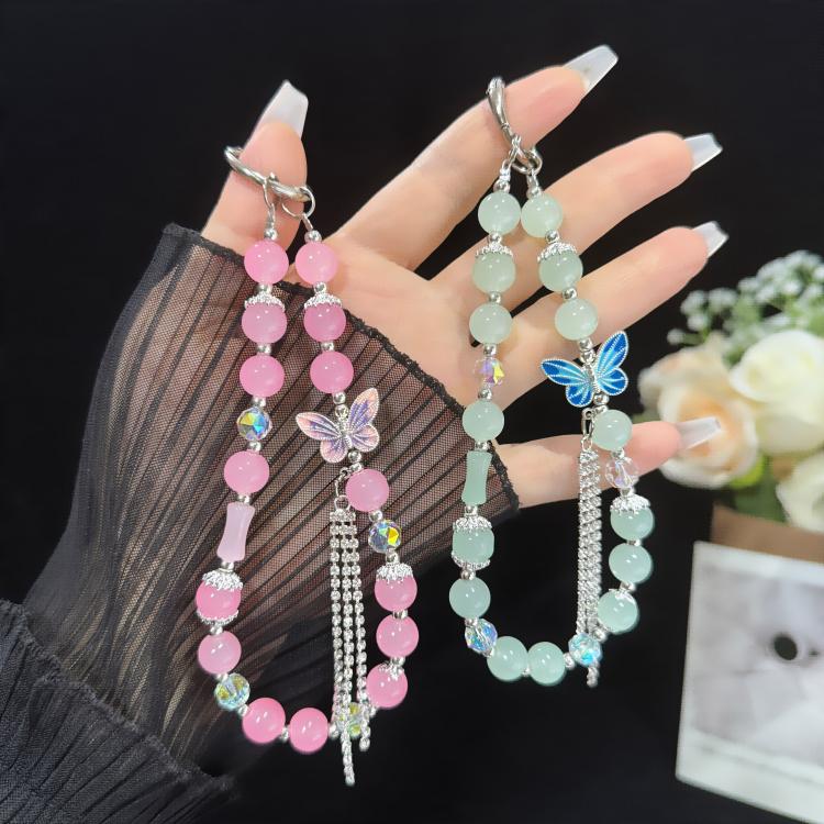Pearl and Butterfly Drill Cotton Bracelet