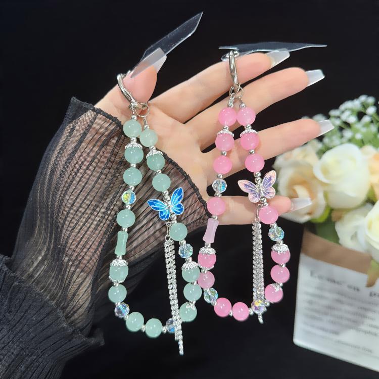 Pearl and Butterfly Drill Cotton Bracelet