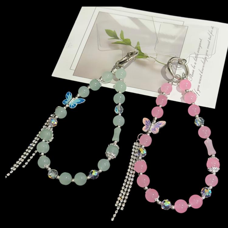 Pearl and Butterfly Drill Cotton Bracelet