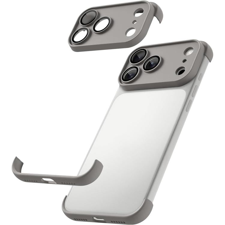 For iPhone 17 Pro Max Ultra-thin Frameless TPU Four Corner Airbags Shockproof Phone Case with Lens Film