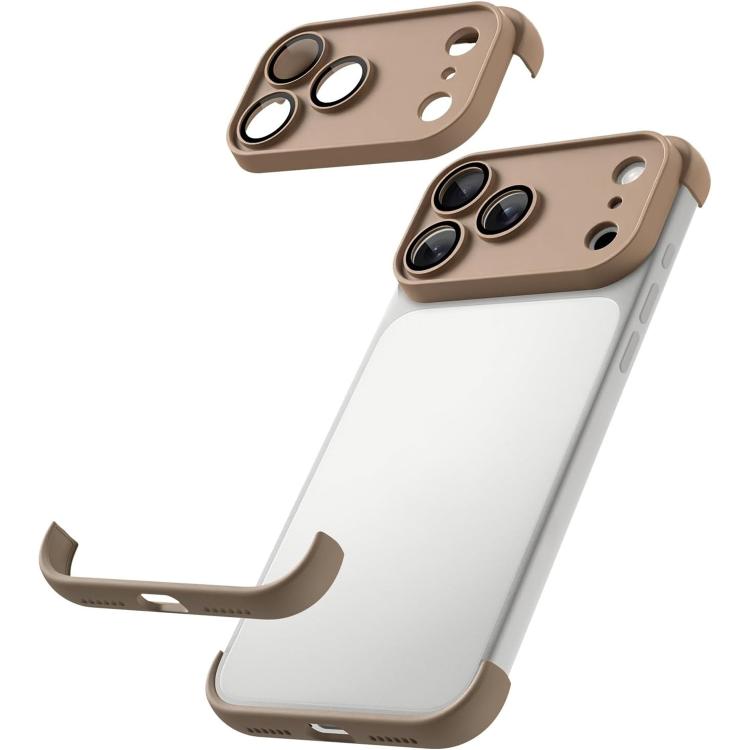 For iPhone 17 Pro Ultra-thin Frameless TPU Four Corner Airbags Shockproof Phone Case with Lens Film
