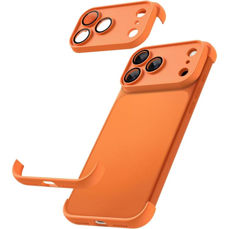 For iPhone 17 Pro Ultra-thin Frameless TPU Four Corner Airbags Shockproof Phone Case with Lens Film