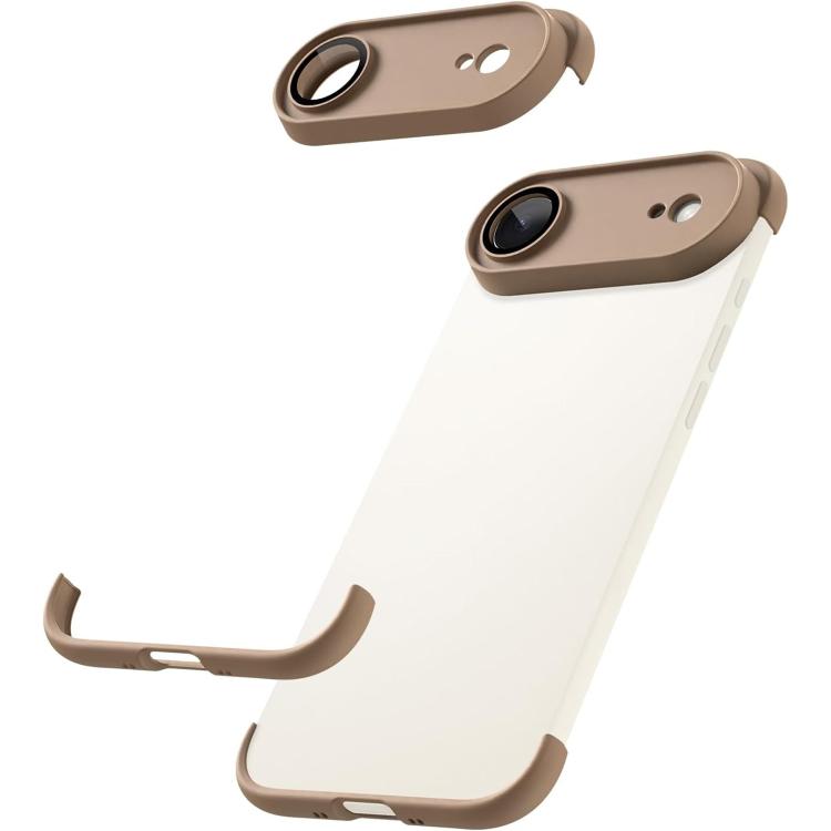 For iPhone Air Ultra-thin Frameless TPU Four Corner Airbags Shockproof Phone Case with Lens Film