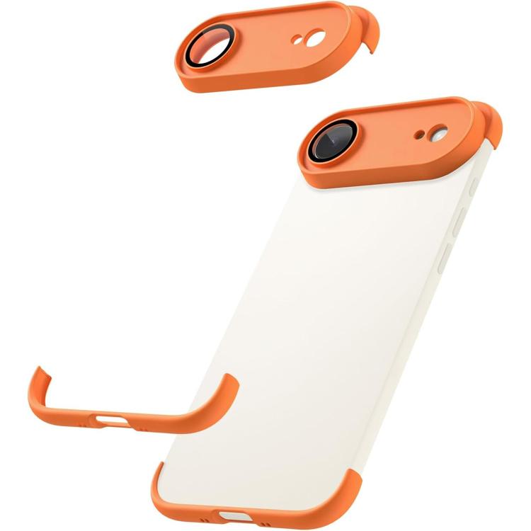 For iPhone Air Ultra-thin Frameless TPU Four Corner Airbags Shockproof Phone Case with Lens Film