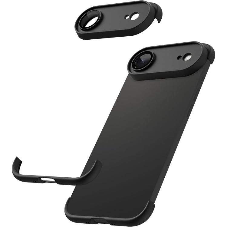 For iPhone Air Ultra-thin Frameless TPU Four Corner Airbags Shockproof Phone Case with Lens Film